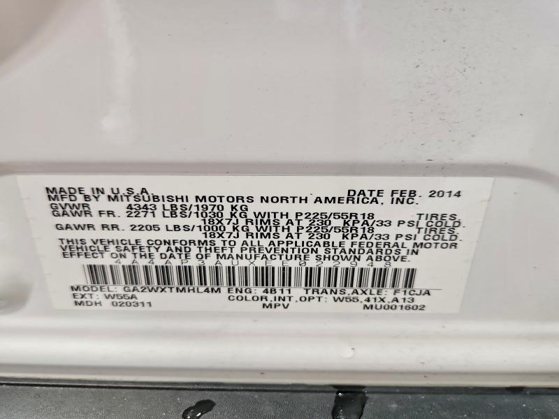 Aukcja sprzedaży 2014 Mitsubishi Outlander Sport, vin: 4A4AP3AUXEE022948, numer aukcji: 67027906