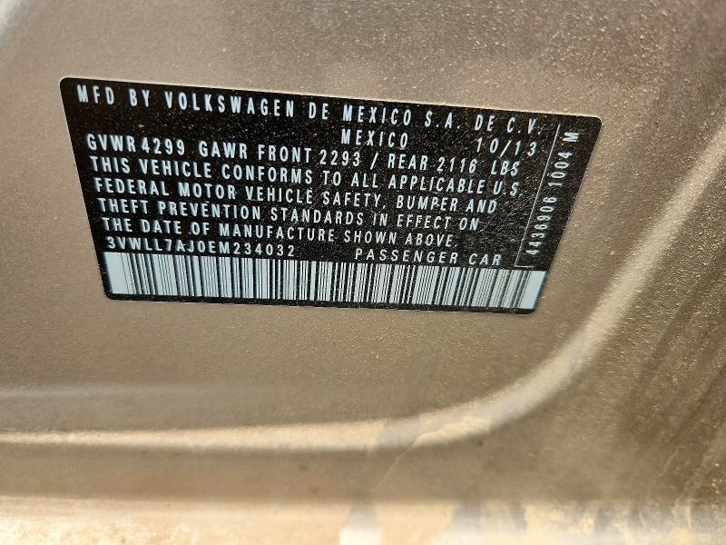 Aukcja sprzedaży 2014 Volkswagen Jetta, vin: 3VWLL7AJ0EM234032, numer aukcji: 65039196
