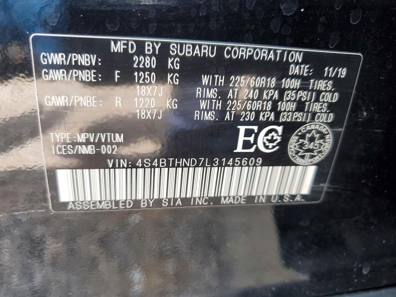 Продаж на аукціоні авто 2020 Subaru Outback, vin: 4S4BTHND7L3145609, номер лоту: 65632806