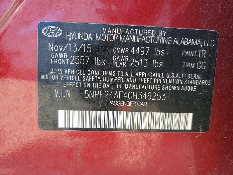 Продаж на аукціоні авто 2016 Hyundai Sonata, vin: 5NPE24AF4GH346253, номер лоту: 64674186
