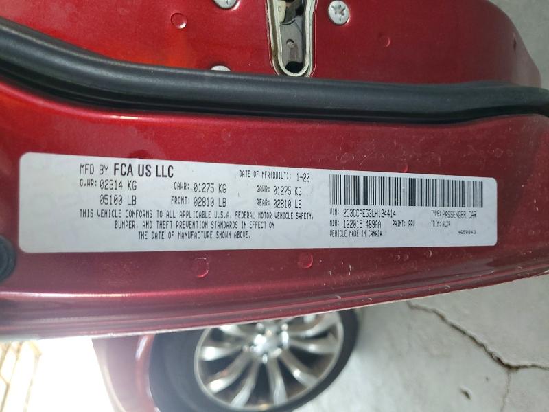 Продаж на аукціоні авто 2020 Chrysler 300, vin: 2C3CCAEG3LH124414, номер лоту: 63317886