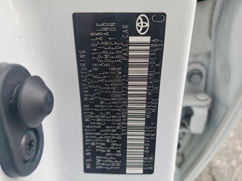 66484166 :رقم المزاد ، 5YFB4MDE3RP173721 vin ، 2024 Toyota Corolla مزاد بيع