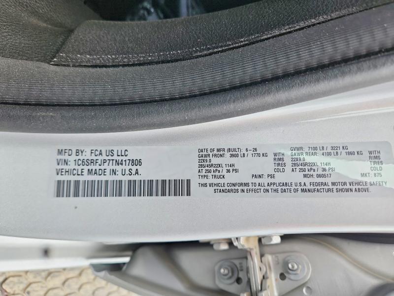 Продажа на аукционе авто 2026 Ram 1500, vin: 1C6SRFJP7TN417806, номер лота: 67171306