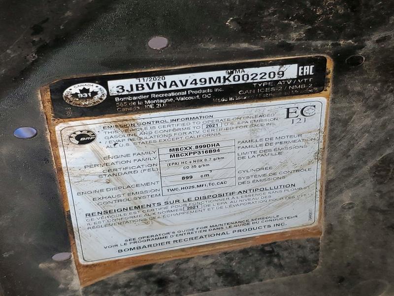 Aukcja sprzedaży 2021 Can-am Maverick X3 Max, vin: 3JBVNAV49MK002209, numer aukcji: 64769756