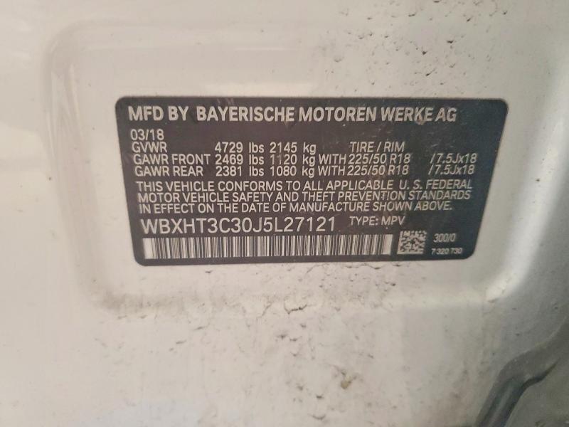 64556766 :رقم المزاد ، WBXHT3C30J5L27121 vin ، 2018 Bmw X1 مزاد بيع