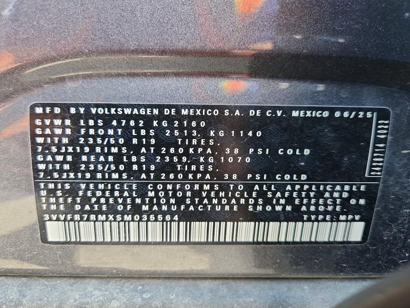 65681096 :رقم المزاد ، 3VVFR7RMXSM035564 vin ، 2025 Volkswagen Tiguan مزاد بيع