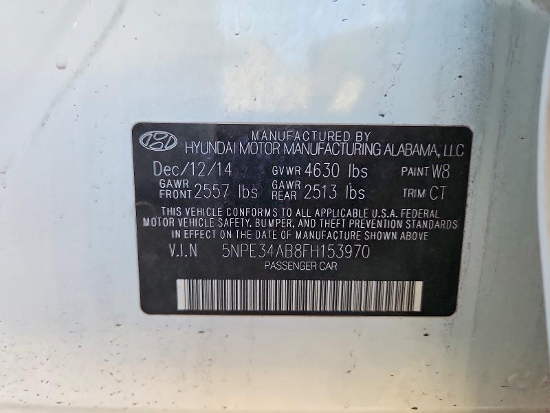 66469066 :رقم المزاد ، 5NPE34AB8FH153970 vin ، 2015 Hyundai Sonata مزاد بيع