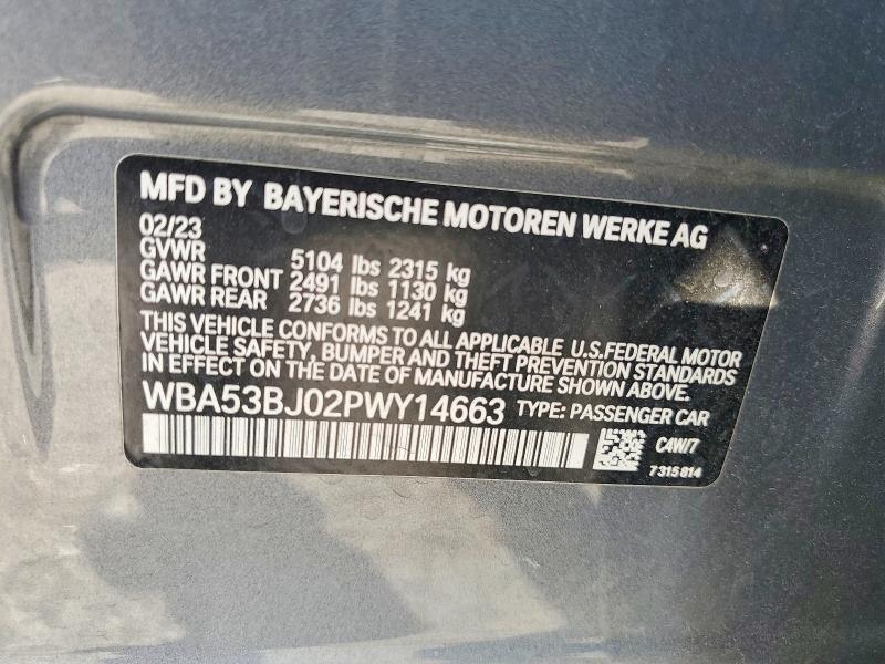 Продажа на аукционе авто 2023 Bmw 540, vin: WBA53BJ02PWY14663, номер лота: 66319576