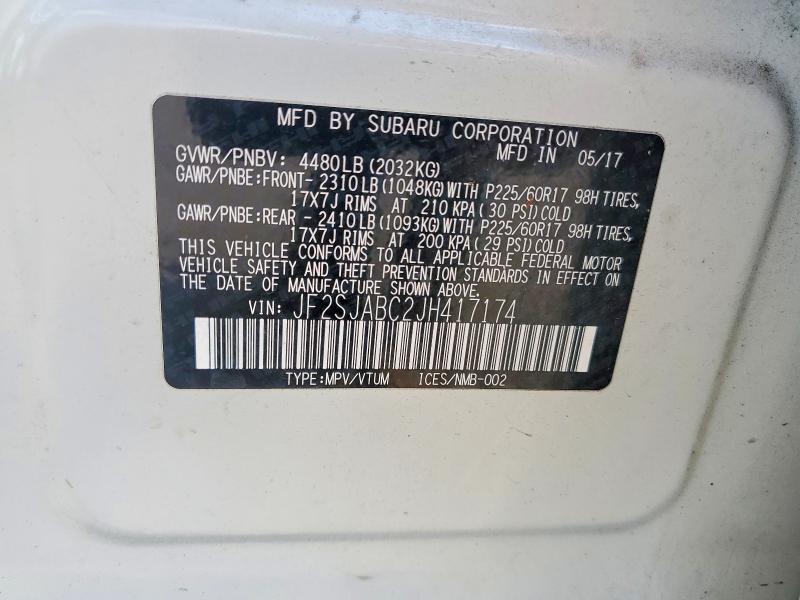 Aukcja sprzedaży 2018 Subaru Forester, vin: JF2SJABC2JH417174, numer aukcji: 63470706