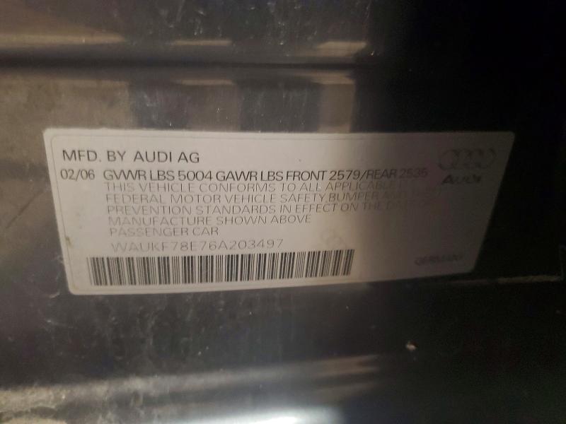 Продажа на аукционе авто 2006 Audi A4, vin: WAUKF78E76A203497, номер лота: 65099146