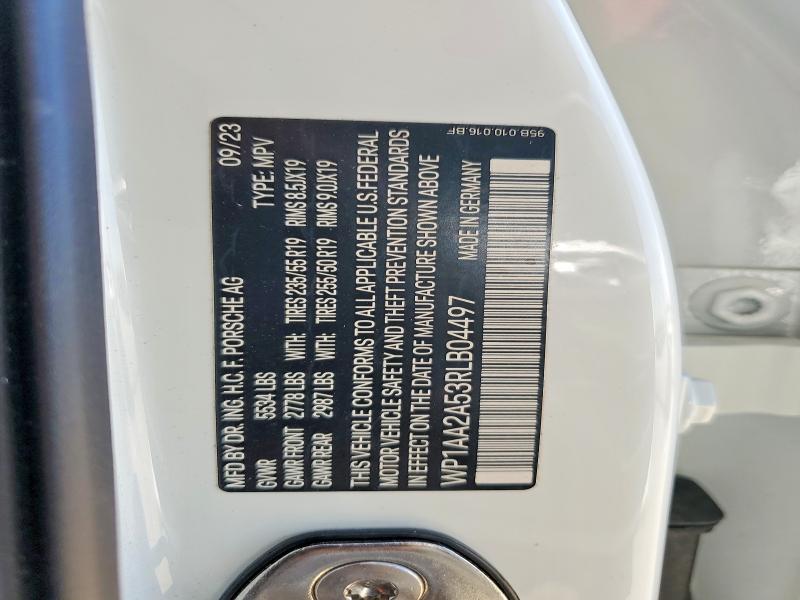 2024 Porsche Macan მანქანა იყიდება აუქციონზე, vin: WP1AA2A53RLB04497, აუქციონის ნომერი: 66133496