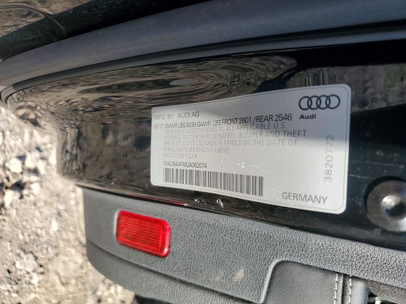 Aukcja sprzedaży 2018 Audi S4, vin: WAUB4AF4XJA062074, numer aukcji: 65440486