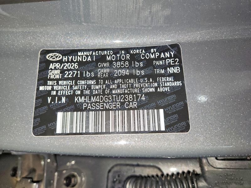 Продажа на аукционе авто 2026 Hyundai Elantra, vin: KMHLM4DG3TU238174, номер лота: 64575446