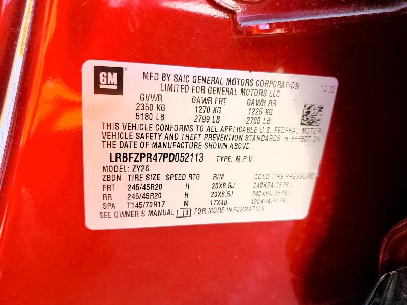 63661576 :رقم المزاد ، LRBFZPR47PD052113 vin ، 2023 Buick Envision مزاد بيع