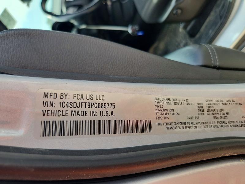 2023 Dodge Durango მანქანა იყიდება აუქციონზე, vin: 1C4SDJFT9PC689775, აუქციონის ნომერი: 64042346