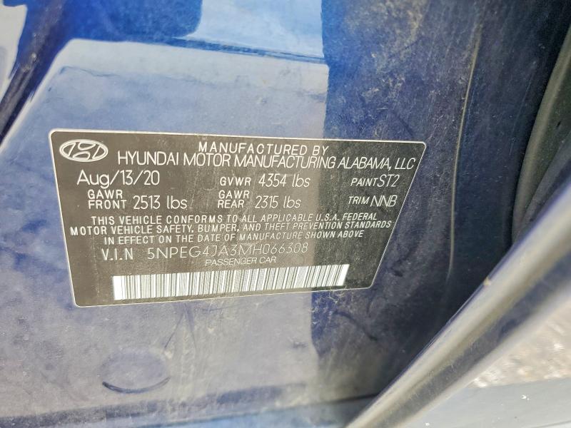 63670696 :رقم المزاد ، 5NPEG4JA3MH066308 vin ، 2021 Hyundai Sonata مزاد بيع