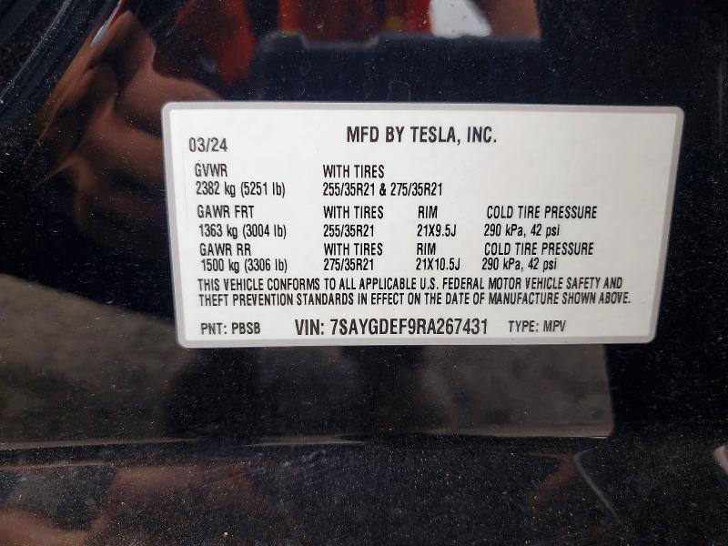 Продаж на аукціоні авто 2024 Tesla Model Y, vin: 7SAYGDEF9RA267431, номер лоту: 64719386