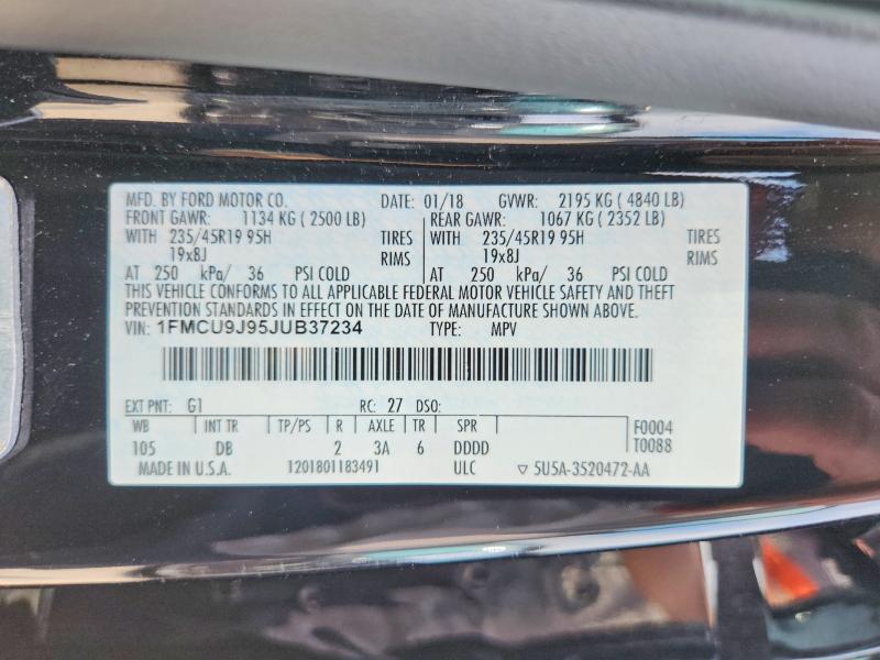 Продажа на аукционе авто 2018 Ford Escape, vin: 1FMCU9J95JUB37234, номер лота: 64493216