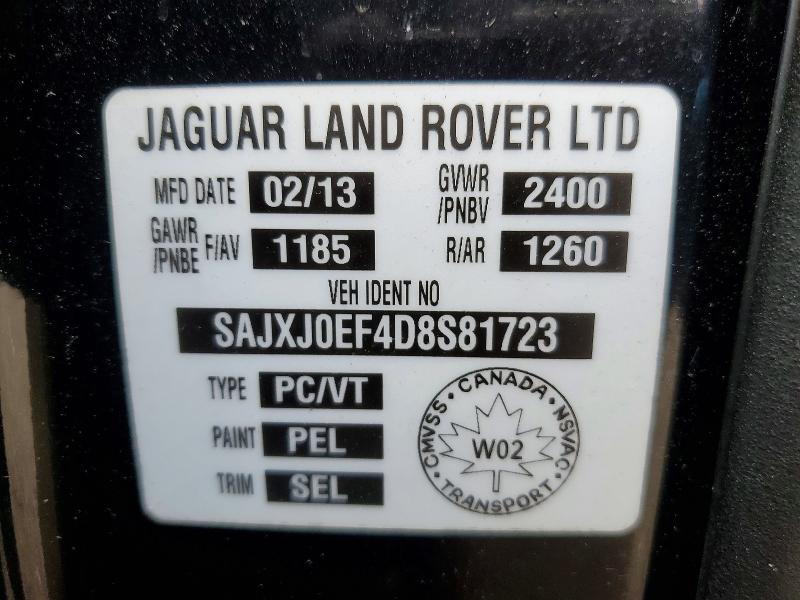 Aukcja sprzedaży 2013 Jaguar Xf, vin: SAJXJ0EF4D8S81723, numer aukcji: 63396186