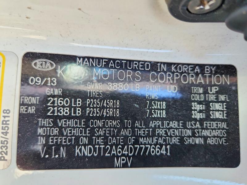 Aukcja sprzedaży 2013 Kia Soul, vin: KNDJT2A64D7776641, numer aukcji: 65898906