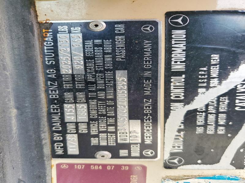 Aukcja sprzedaży 1984 Mercedes-benz 380, vin: WDBBA45A4EA005295, numer aukcji: 65280226