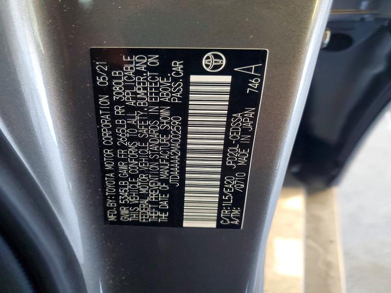 2021 Toyota Mirai მანქანა იყიდება აუქციონზე, vin: JTDAAAAA2MA002590, აუქციონის ნომერი: 64113506