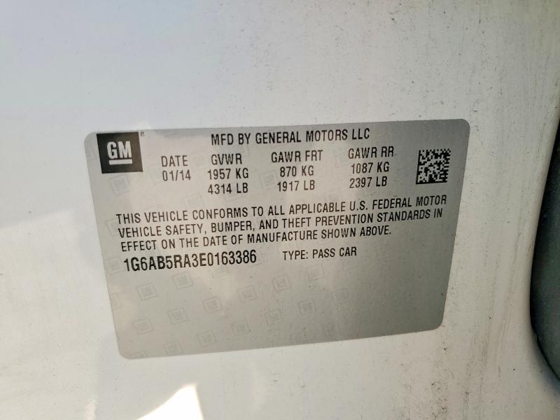66345856 :رقم المزاد ، 1G6AB5RA3E0163386 vin ، 2014 Cadillac Ats مزاد بيع