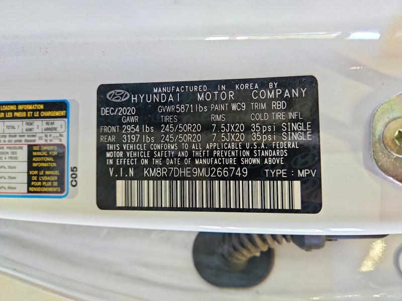 Aukcja sprzedaży 2021 Hyundai Palisade, vin: KM8R7DHE9MU266749, numer aukcji: 64448896