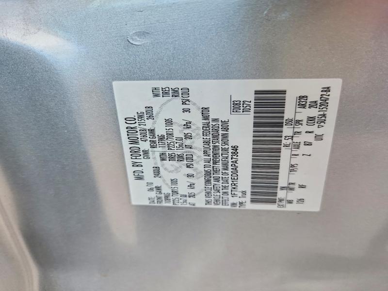 63730966 :رقم المزاد ، 1FTKR1ED0APA73846 vin ، 2010 Ford Ranger مزاد بيع