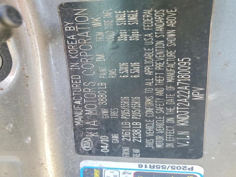 2010 Kia Soul მანქანა იყიდება აუქციონზე, vin: KNDJT2A22A7180095, აუქციონის ნომერი: 66004816