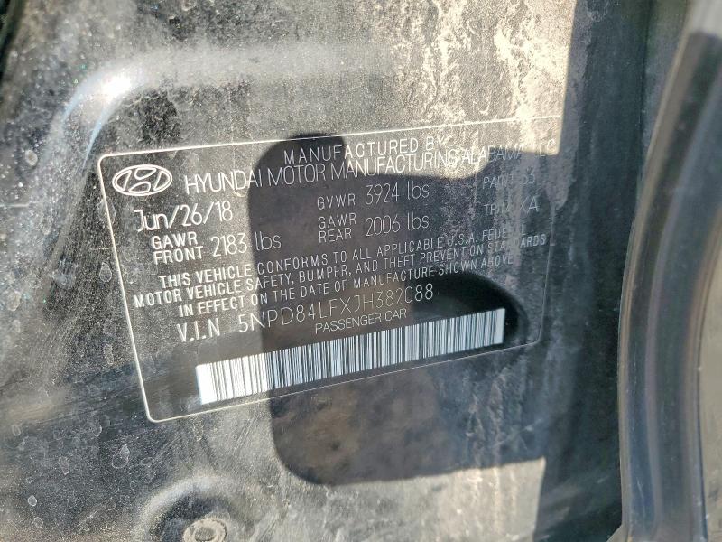 63347706 :رقم المزاد ، 5NPD84LFXJH382088 vin ، 2018 Hyundai Elantra مزاد بيع