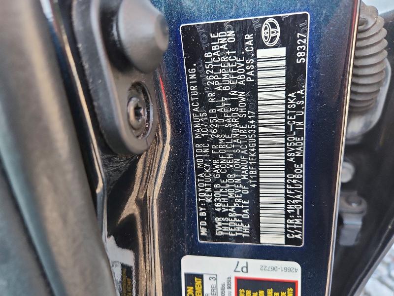64714626 :رقم المزاد ، 4T1BF1FK4GU535417 vin ، 2016 Toyota Camry مزاد بيع