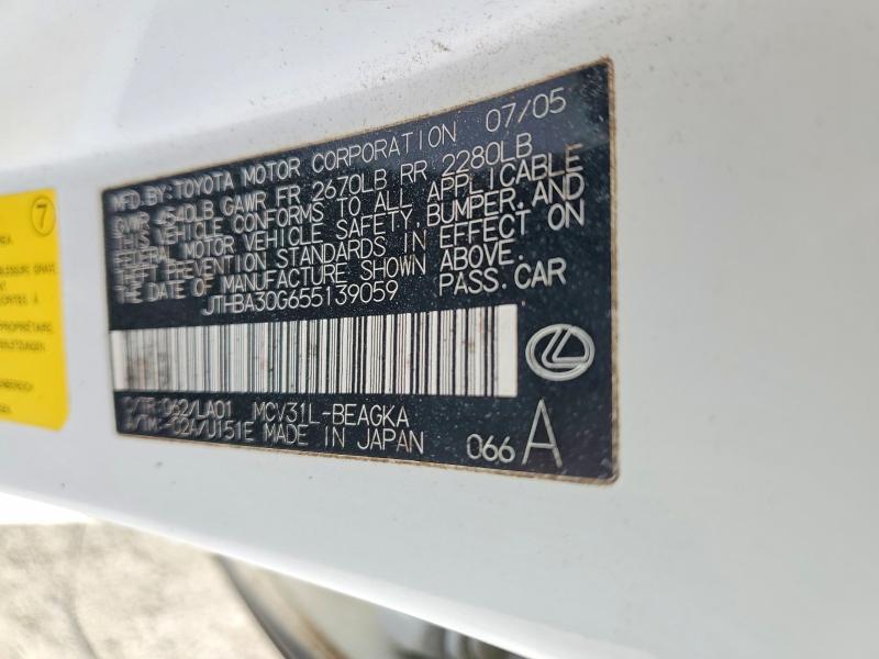 Продажа на аукционе авто 2005 Lexus Es, vin: JTHBA30G655139059, номер лота: 66573946