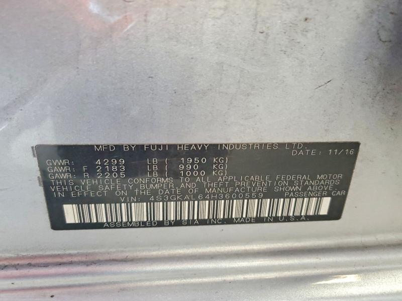 Продаж на аукціоні авто 2017 Subaru Impreza, vin: 4S3GKAL64H3600559, номер лоту: 64480286
