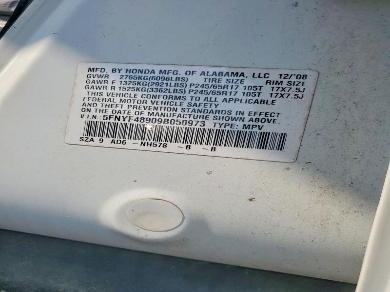 64981236 :رقم المزاد ، 5FNYF48909B050973 vin ، 2009 Honda Pilot مزاد بيع
