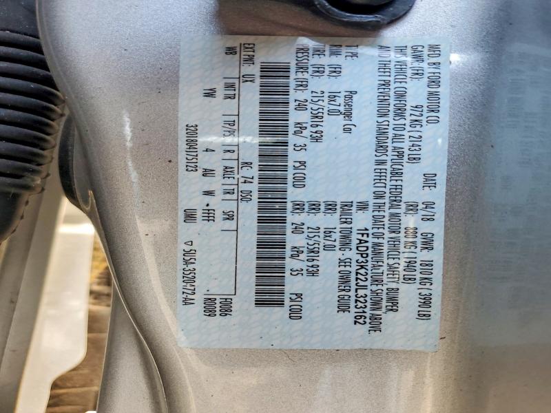 Aukcja sprzedaży 2018 Ford Focus, vin: 1FADP3K22JL323162, numer aukcji: 65607316