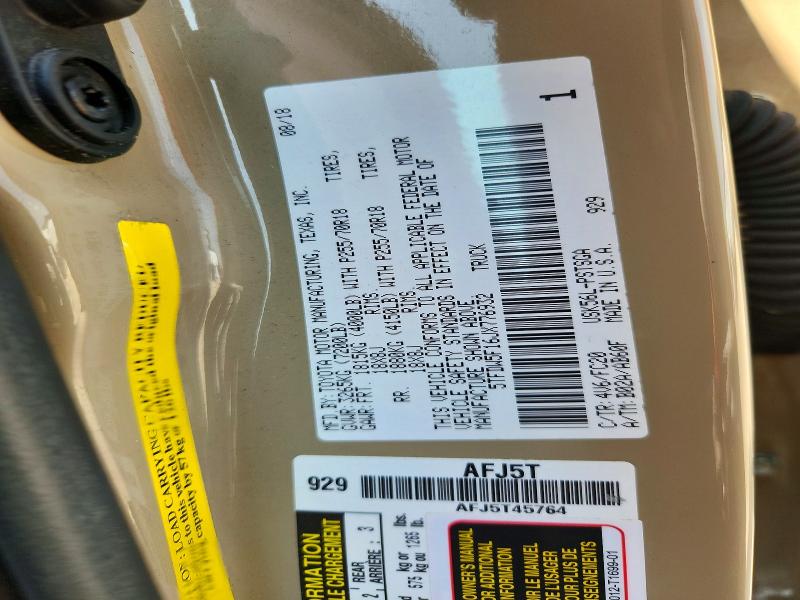 2018 Toyota Tundra მანქანა იყიდება აუქციონზე, vin: 5TFDW5F16JX776932, აუქციონის ნომერი: 66567036
