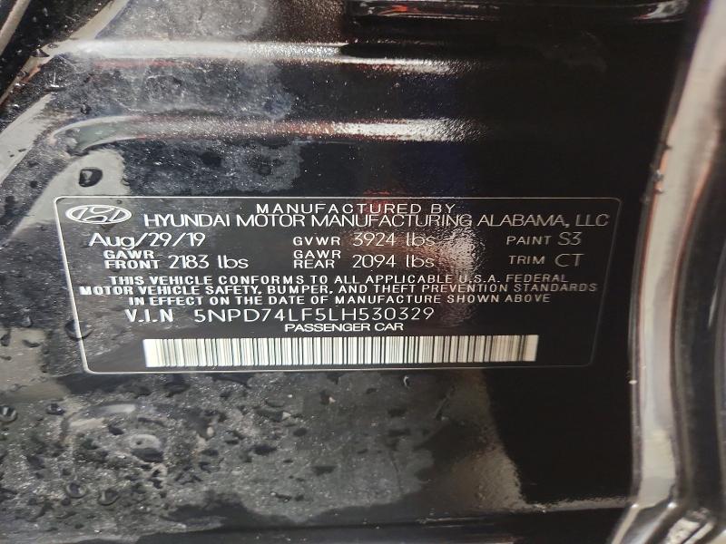 Продаж на аукціоні авто 2020 Hyundai Elantra, vin: 5NPD74LF5LH530329, номер лоту: 65208106