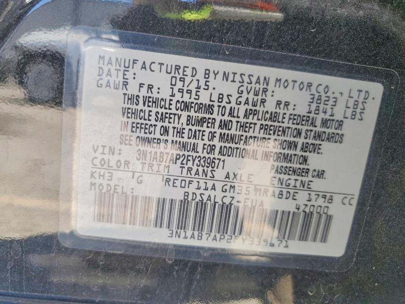 64139316 :رقم المزاد ، 3N1AB7AP2FY339671 vin ، 2015 Nissan Sentra مزاد بيع