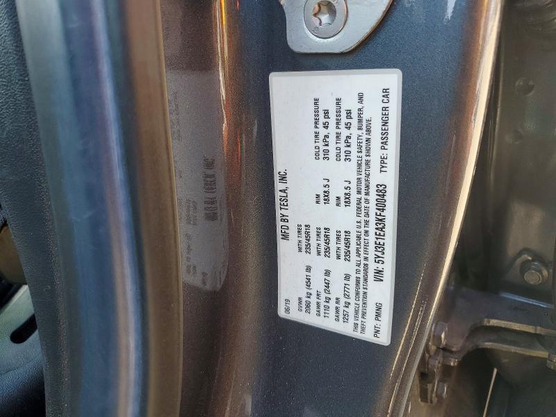 Продаж на аукціоні авто 2019 Tesla Model 3, vin: 5YJ3E1EA3KF400483, номер лоту: 64497656