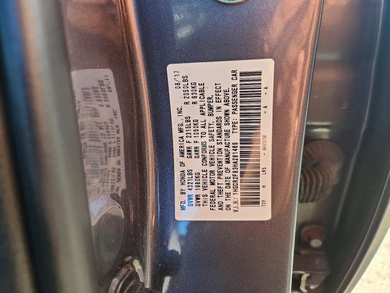 2017 Honda Accord მანქანა იყიდება აუქციონზე, vin: 1HGCR2F83HA281469, აუქციონის ნომერი: 63587486