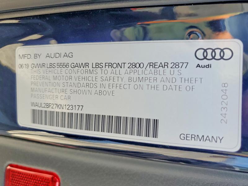 Aukcja sprzedaży 2019 Audi A6, vin: WAUL2BF27KN123177, numer aukcji: 65472226