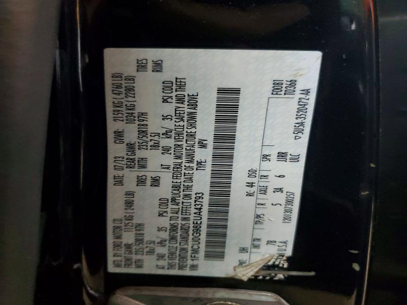 2014 Ford Escape მანქანა იყიდება აუქციონზე, vin: 1FMCU0G98EUA43793, აუქციონის ნომერი: 65402666