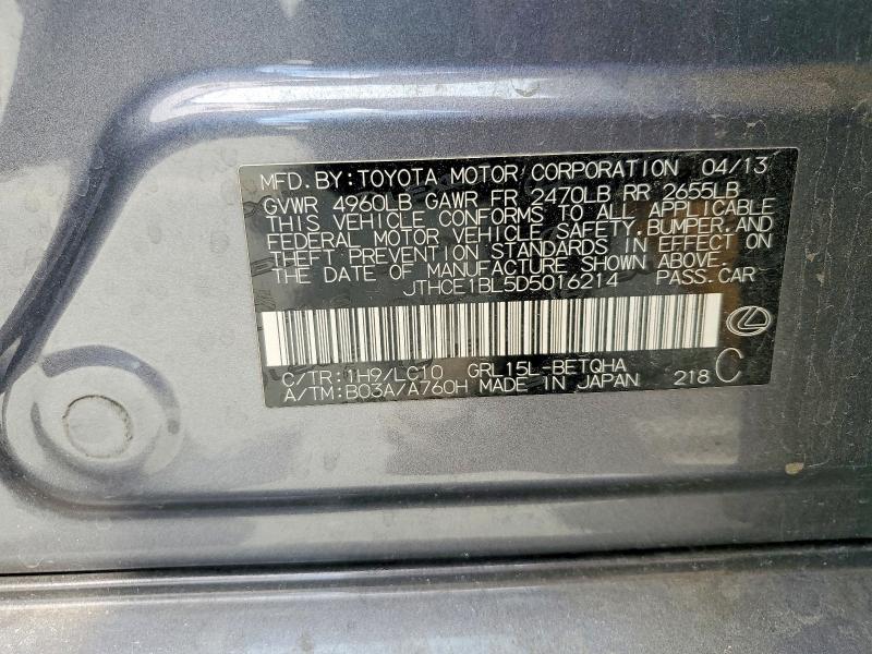 Auction sale of the 2013 Lexus Gs, vin: JTHCE1BL5D5016214, lot number: 65888036