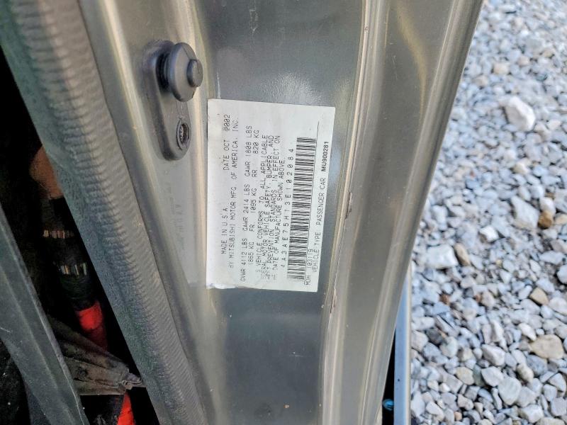 66053826 :رقم المزاد ، 4A3AE75H13E102084 vin ، 2003 Mitsubishi Eclipse مزاد بيع