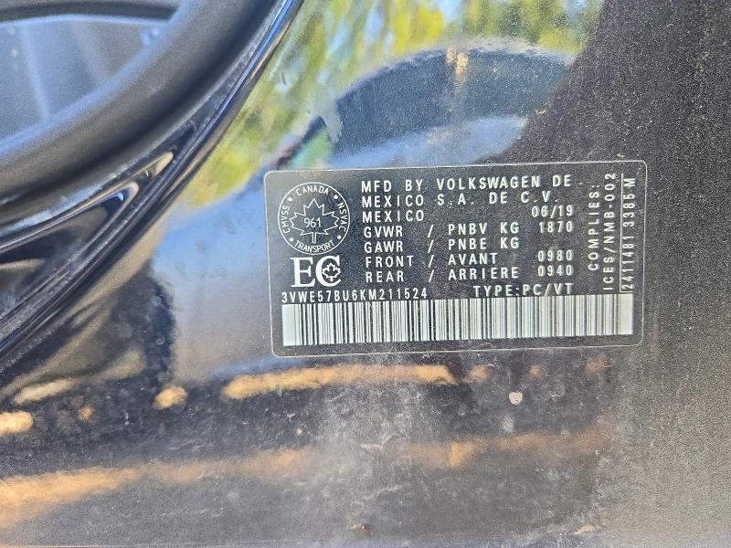 65269846 :رقم المزاد ، 3VWE57BU6KM211524 vin ، 2019 Volkswagen Jetta مزاد بيع