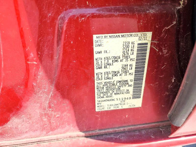 Продаж на аукціоні авто 2011 Nissan Xterra, vin: 5N1AN0NU0BC511948, номер лоту: 66834976