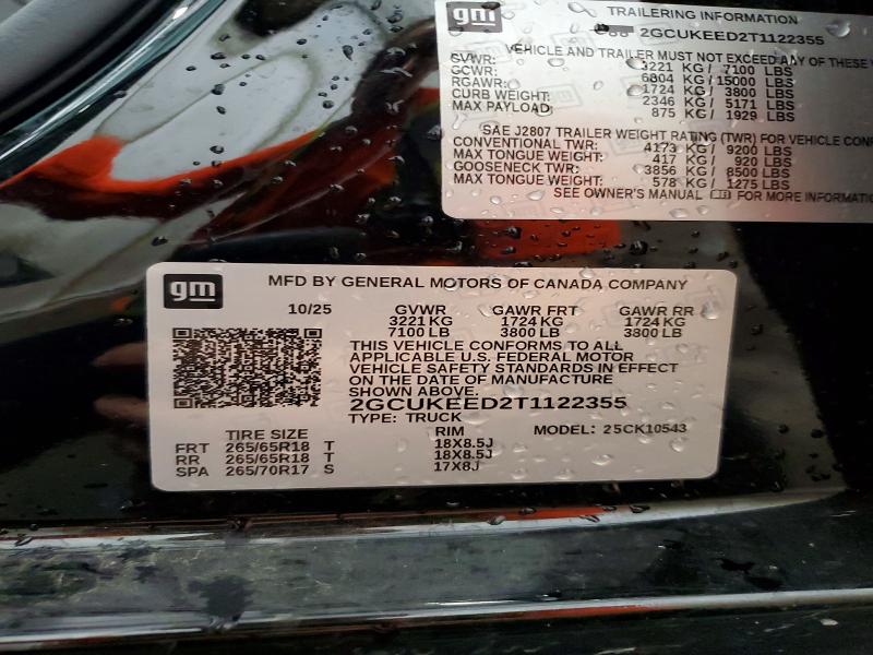 2026 Chevrolet Silverado მანქანა იყიდება აუქციონზე, vin: 2GCUKEED2T1122355, აუქციონის ნომერი: 64552006