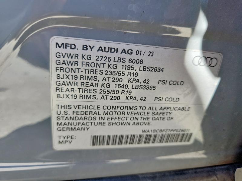 Auction sale of the 2023 Audi Q4 E-tron, vin: WA1BCBFZ7PP026611, lot number: 66829966