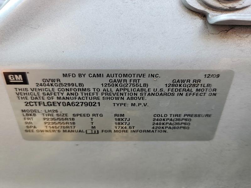 Продажа на аукционе авто 2010 Gmc Terrain, vin: 2CTFLGEY0A6279021, номер лота: 63606486